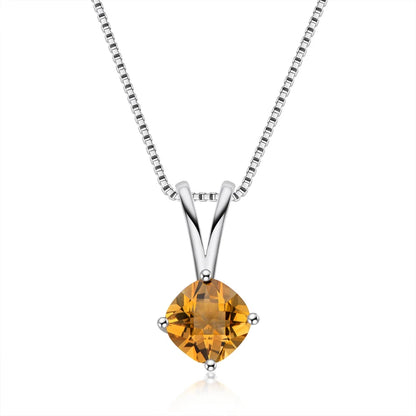 Oval Cut Amethyst Pendant Necklace | 925 Silver White Gold | Diamonds Grace