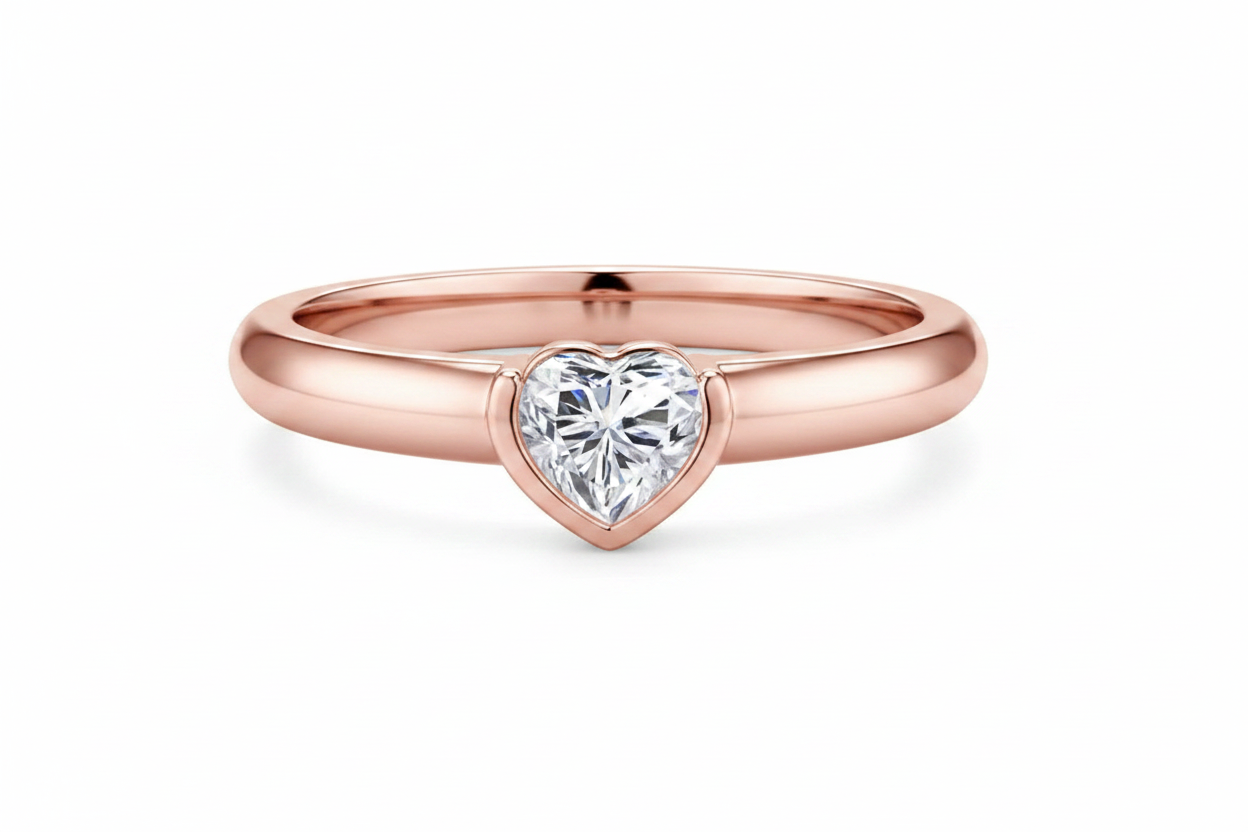 Heart Shaped Moissanite Solitaire Engagement Ring | 0.5ct 925 Sterling Silver | Diamonds Grace