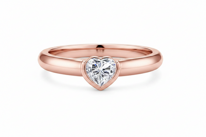 Heart Shaped Moissanite Solitaire Engagement Ring | 0.5ct 925 Sterling Silver | Diamonds Grace