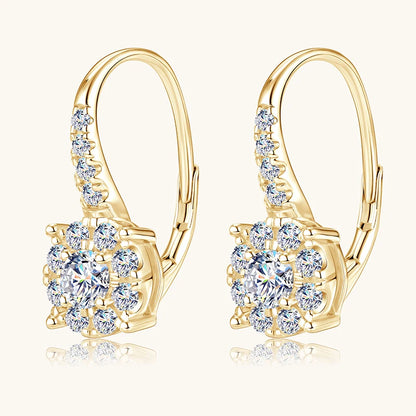 Moissanite Clip-On Halo Hoop Earrings | 925 Sterling Silver | Diamonds Grace