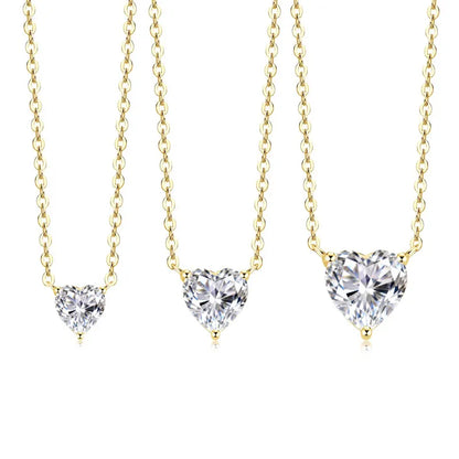 Heart Moissanite Pendant Necklace | 0.5ct–2ct | S925 Sterling Silver | Diamonds Grace