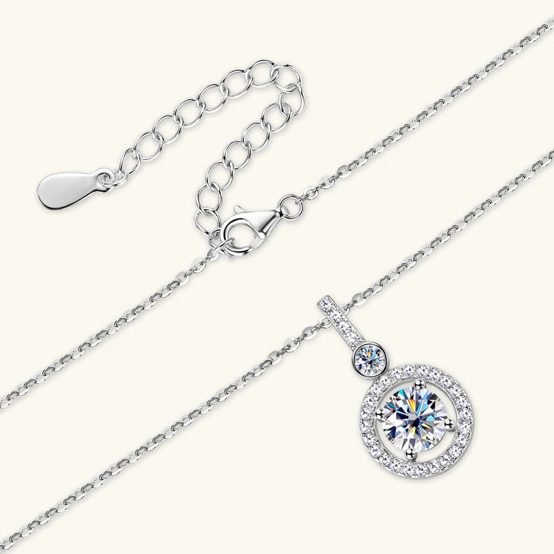 925 Sterling Silver Moissanite Pendant Necklace | Diamonds Grace