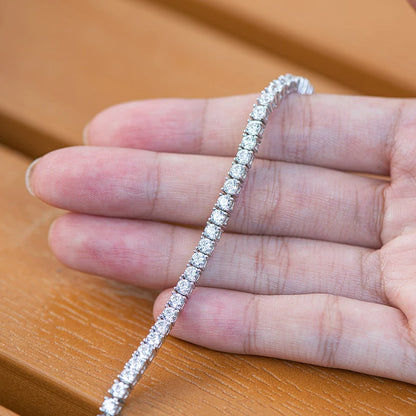 Cubic Zirconia Tennis Bracelet | 3mm Pavé 925 Sterling Silver | Diamonds Grace