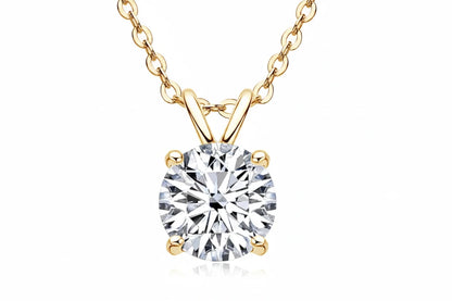 D Color Moissanite Pendant Necklace | 1–4CT Round Brilliant | 925 Sterling Silver | Diamonds Grace