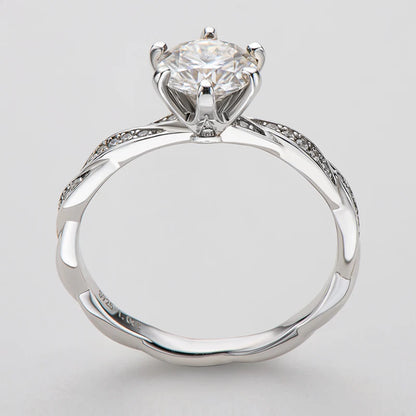 1 Carat Moissanite Engagement Ring | 925 Silver | Diamonds Grace
