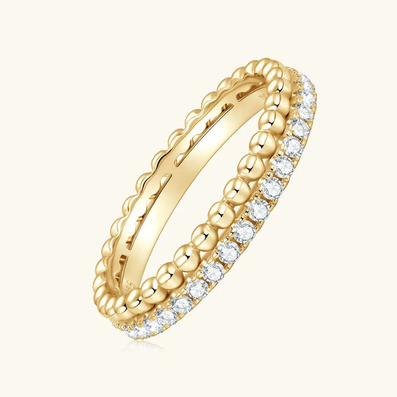 Moissanite Half Eternity Double Band Ring | 925 Sterling Silver | Diamonds Grace