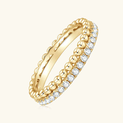 Moissanite Half Eternity Double Band Ring | 925 Sterling Silver | Diamonds Grace