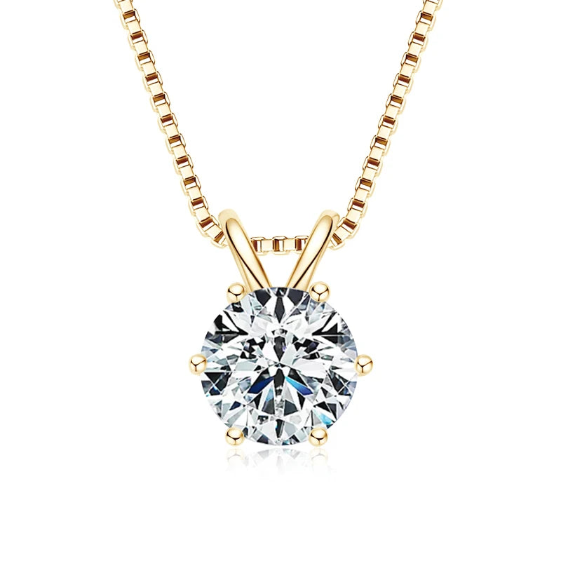 925 Sterling Silver Moissanite Pendant Necklace for Women | Engagement Gift | Diamonds Grace