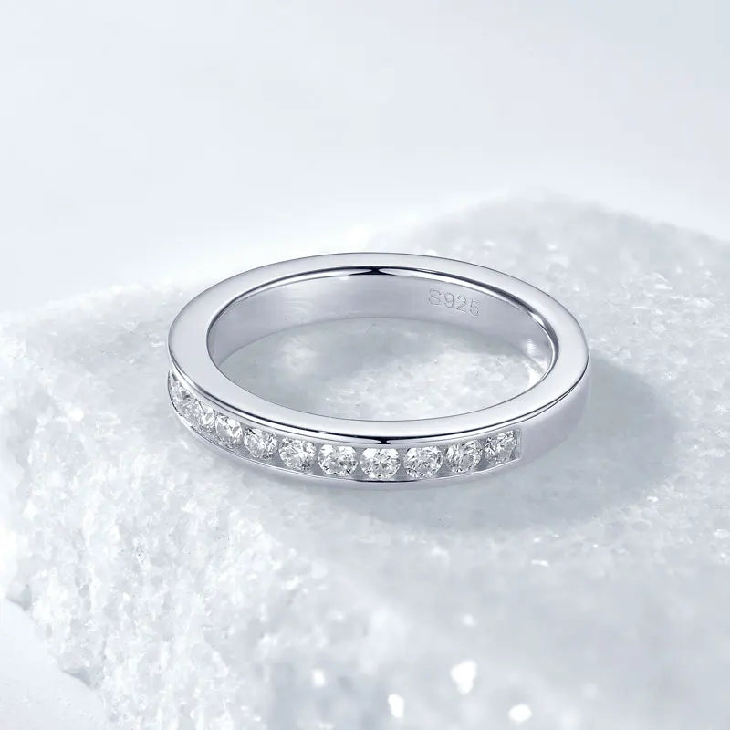 Moissanite Eternity Wedding Band | 925 Sterling Silver | Diamonds Grace