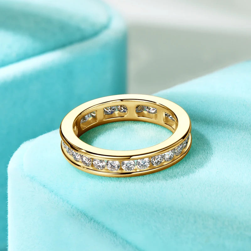 Moissanite Full Eternity Wedding Band | 925 Sterling Silver | Diamonds Grace