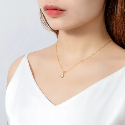 Pear Cut Moissanite Teardrop Pendant Necklace 1.5ct VVS | 925 Silver | Diamonds Grace