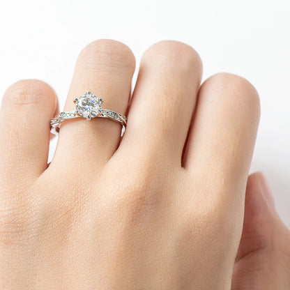1 Carat Moissanite Engagement Ring | 925 Silver | Diamonds Grace