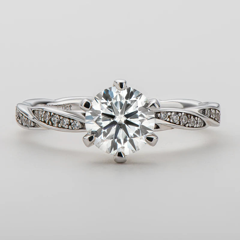 1 Carat Moissanite Engagement Ring | 925 Silver | Diamonds Grace