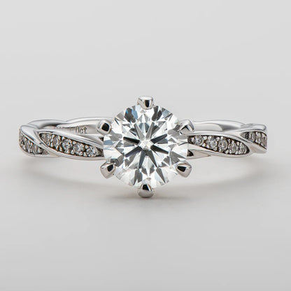 1 Carat Moissanite Engagement Ring | 925 Silver | Diamonds Grace