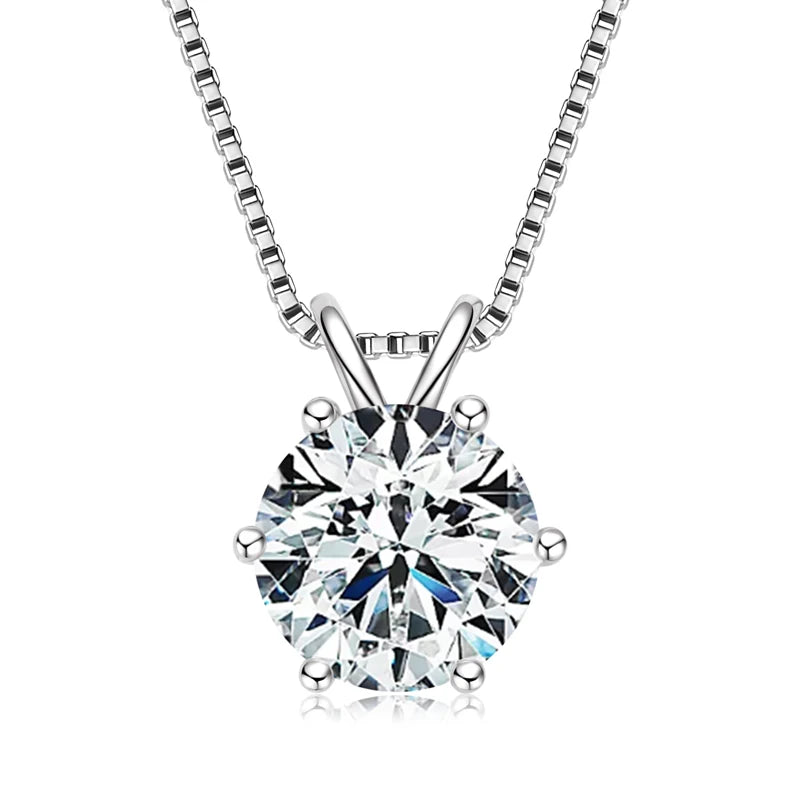 925 Sterling Silver Moissanite Pendant Necklace for Women | Engagement Gift | Diamonds Grace