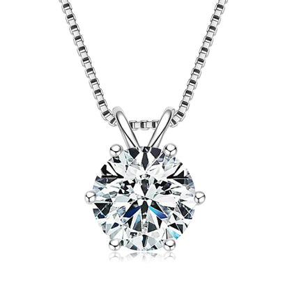 925 Sterling Silver Moissanite Pendant Necklace for Women | Engagement Gift | Diamonds Grace