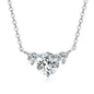 Moissanite 3-Stone Pendant Necklace | 1ct Round Brilliant | 925 Sterling Silver | GRA Certified | Diamonds Grace