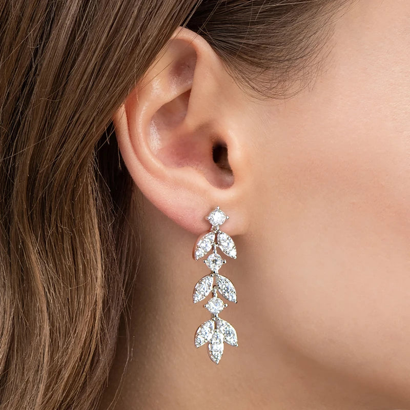 Moissanite Chandelier Drop Earrings | GRA Certified 925 Silver | Diamonds Grace
