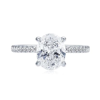 Oval Cut Moissanite Engagement Ring | 3CT D Color VVS1 | S925 Sterling Silver | Diamonds Grace