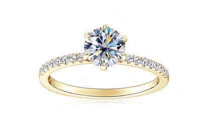 Round Cut Moissanite Engagement Ring 1ct D Color VVS | 925 Silver | Diamonds Grace