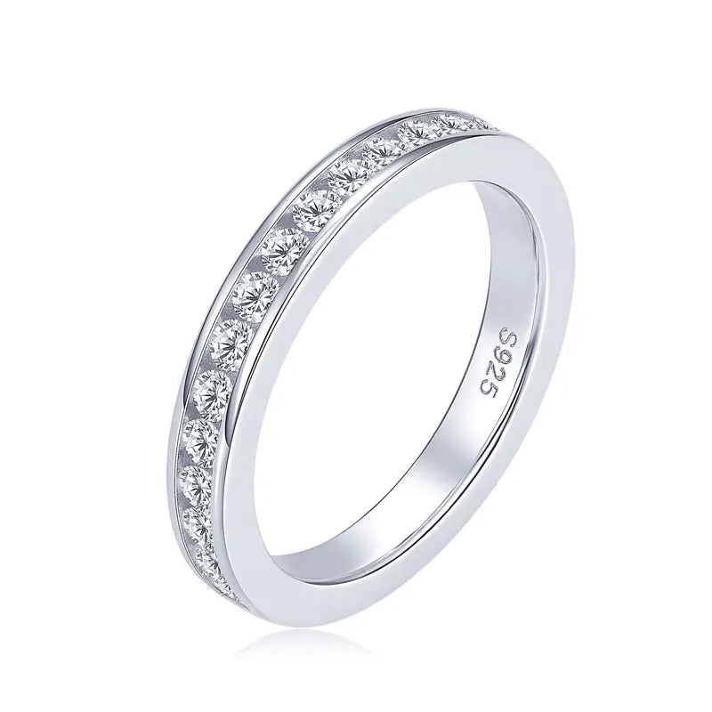 Moissanite Eternity Wedding Band | 925 Sterling Silver | Diamonds Grace
