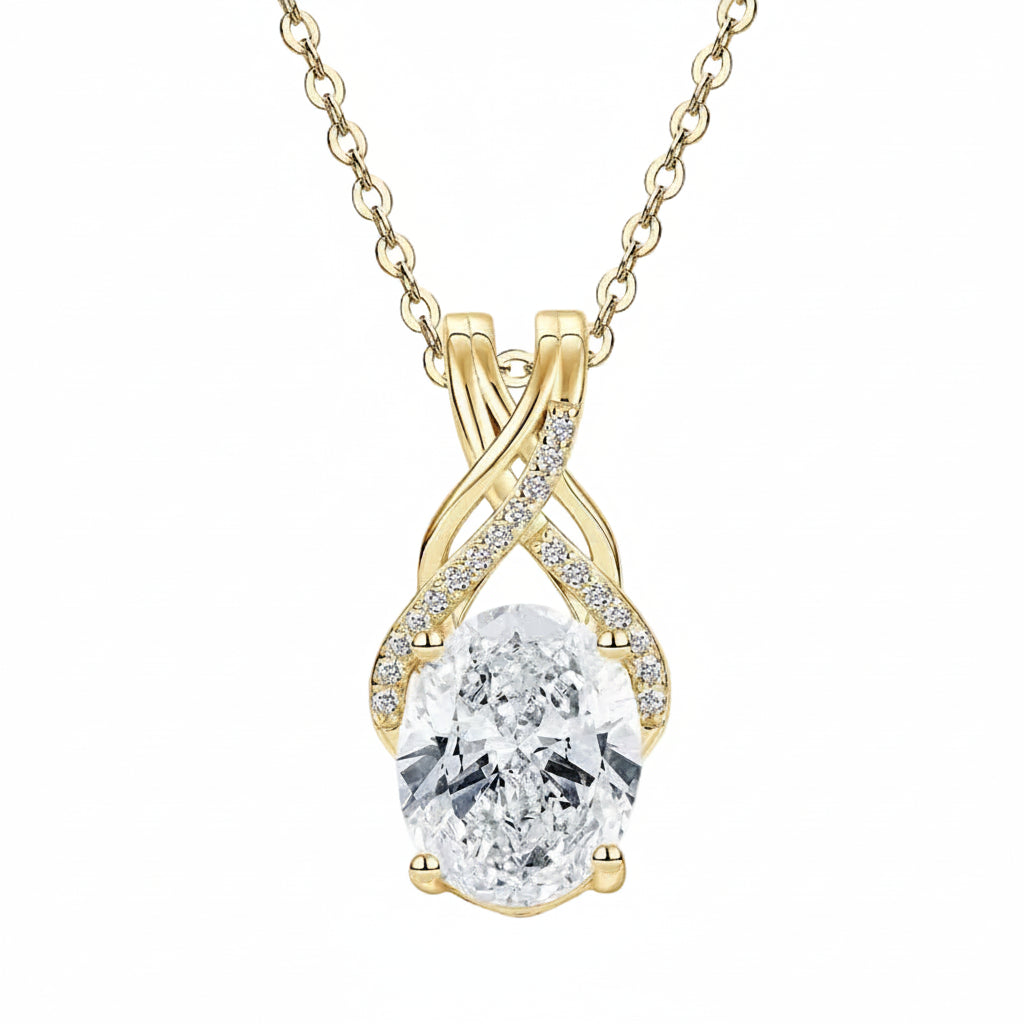 3CT Moissanite Pendant Necklace 925 Silver | Diamonds Grace
