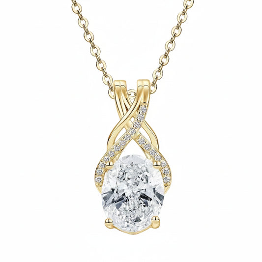 3CT Moissanite Pendant Necklace 925 Silver | Diamonds Grace