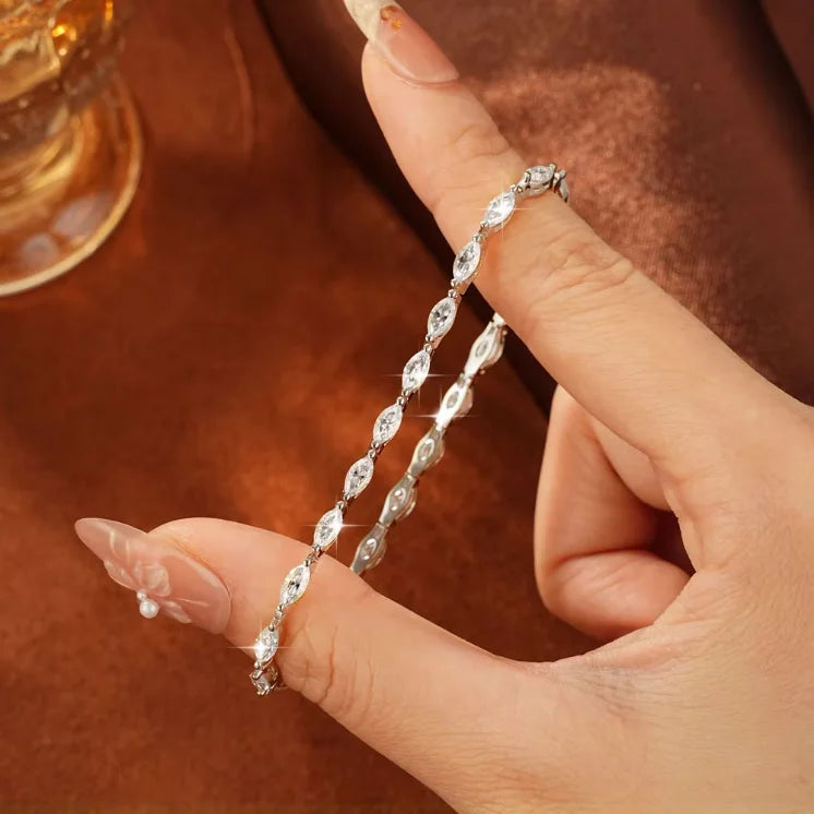 Marquise Cut Moissanite Tennis Bracelet 0.3ct | 14K Gold Filled | Diamonds Grace