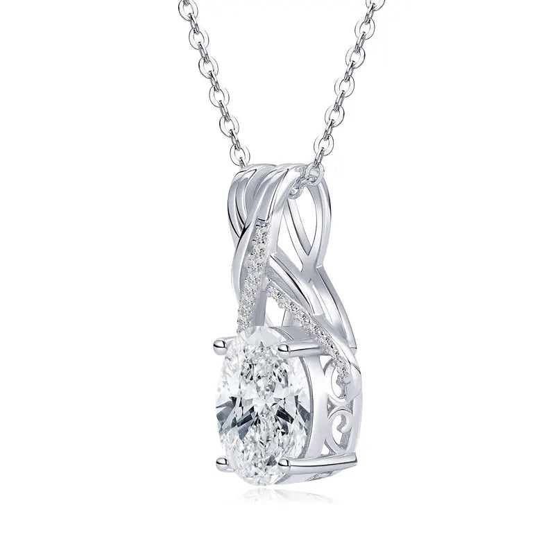 3CT Moissanite Pendant Necklace 925 Silver | Diamonds Grace