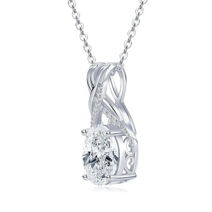 3CT Moissanite Pendant Necklace 925 Silver | Diamonds Grace