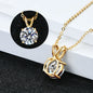 D Color Moissanite Pendant Necklace | 1–4CT Round Brilliant | 925 Sterling Silver | Diamonds Grace