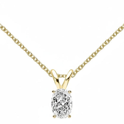 1ct Oval Moissanite Solitaire Pendant Necklace | 925 Sterling Silver | Diamonds Grace