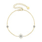 Moissanite Star Bracelet in 14K gold-plated 925 sterling silver with pavé-set moissanite stars in celestial design