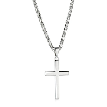 Men's 925 Sterling Silver Cross Pendant Necklace | Diamonds Grace