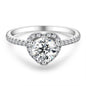 1CT Moissanite Heart Wedding Ring | 6.5mm Round Cut | S925 Sterling Silver | Diamonds Grace