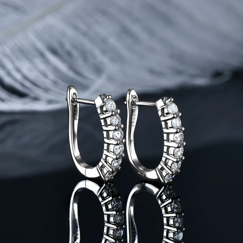 0.1CT Moissanite U-Shaped Earrings 925 Sterling Silver | Diamonds Grace