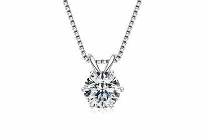 925 Sterling Silver Moissanite Pendant Necklace for Women | Engagement Gift | Diamonds Grace