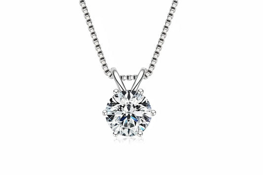 925 Sterling Silver Moissanite Pendant Necklace for Women | Engagement Gift | Diamonds Grace
