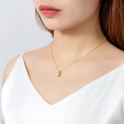 1 Carat Princess Cut Moissanite Necklace | 925 Sterling Silver | Diamonds Grace