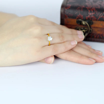 1.2CT Heart Cut Moissanite Solitaire Engagement Ring | 10K Solid Gold | Diamonds Grace