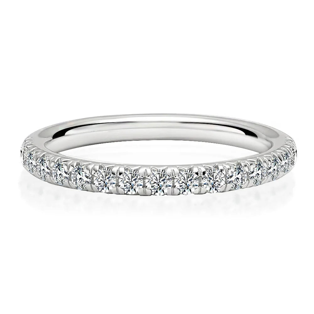 GRA Moissanite Tennis Ring | Stackable Eternity Band | 925 Sterling Silver | Diamonds Grace