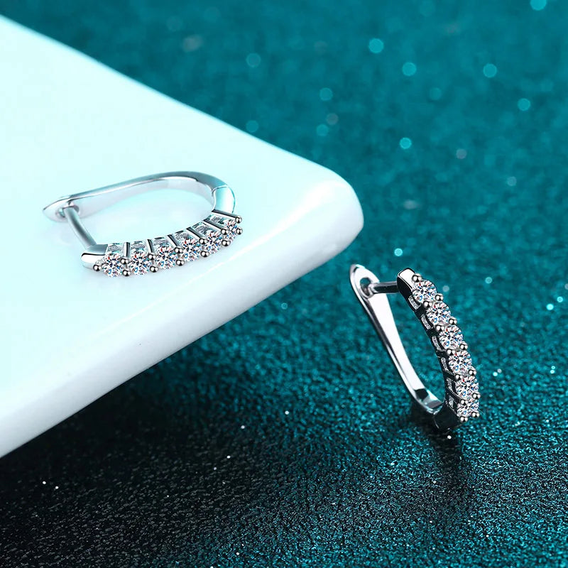 0.1CT Moissanite U-Shaped Earrings 925 Sterling Silver | Diamonds Grace