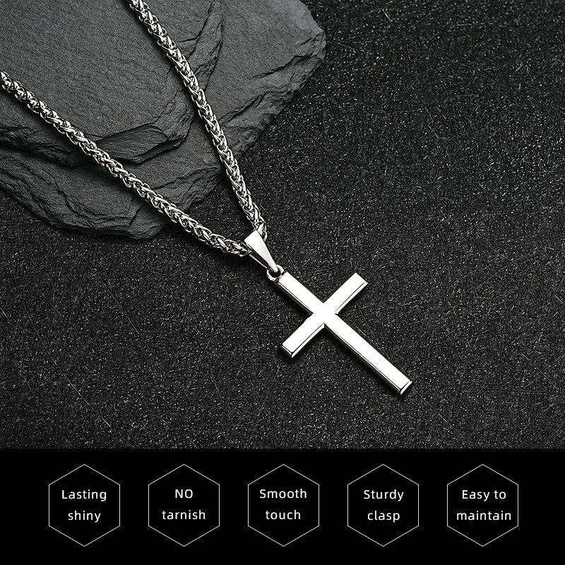 Men's 925 Sterling Silver Cross Pendant Necklace | Diamonds Grace