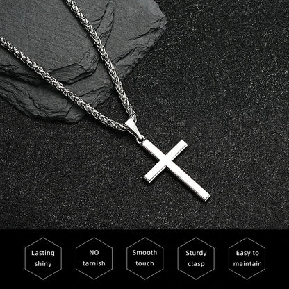 Men's 925 Sterling Silver Cross Pendant Necklace | Diamonds Grace