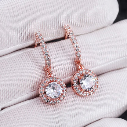 1ct Moissanite Drop Earrings | Round Brilliant Cut | 925 Sterling Silver | Diamonds Grace