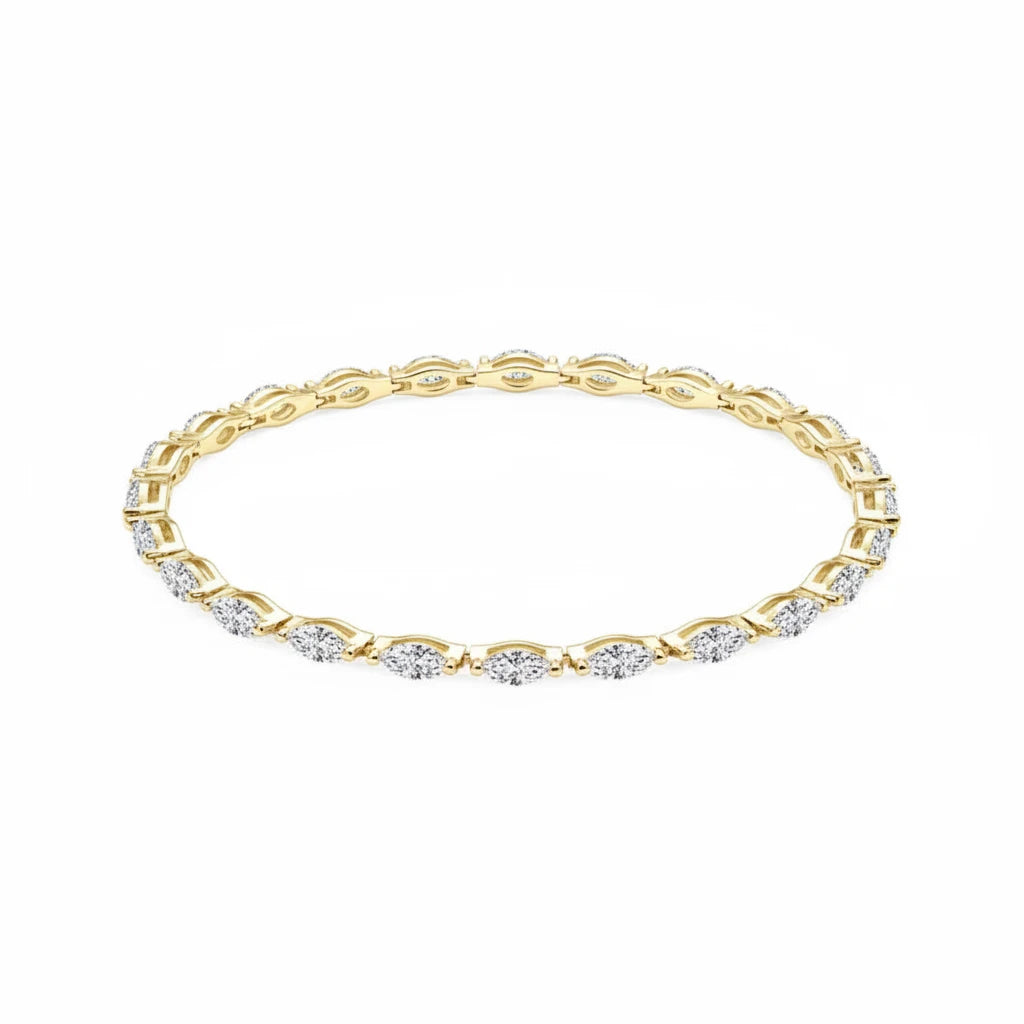 Marquise Cut Moissanite Tennis Bracelet 0.3ct | 14K Gold Filled | Diamonds Grace