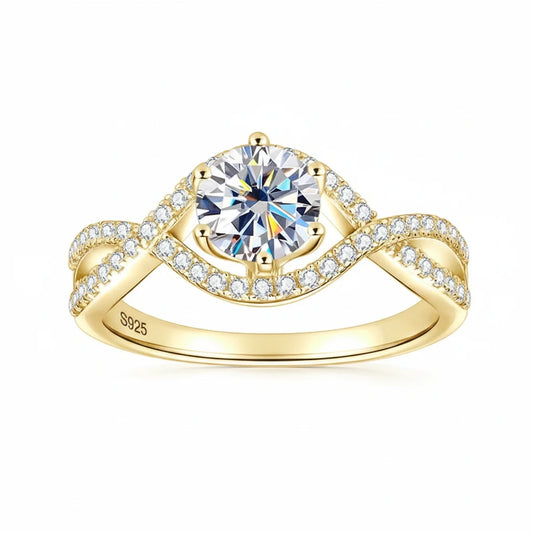 Moissanite Twist Shank Engagement Ring 1ct | 925 Silver Women | Diamonds Grace