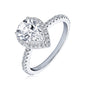 Pear Cut Moissanite Engagement Ring | 2CT 7x10mm | S925 Sterling Silver | Diamonds Grace
