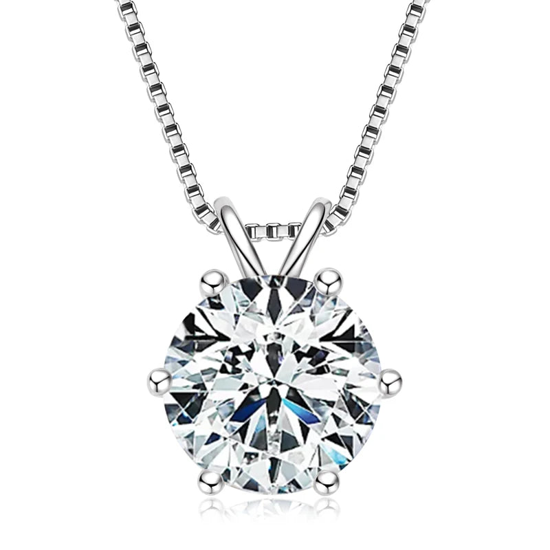 925 Sterling Silver Moissanite Pendant Necklace for Women | Engagement Gift | Diamonds Grace