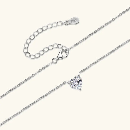 Heart Moissanite Pendant Necklace | 0.5ct–2ct | S925 Sterling Silver | Diamonds Grace